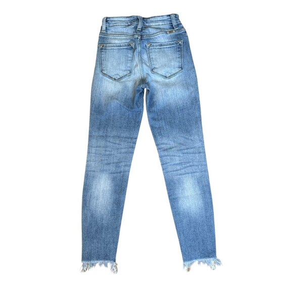 KanCan Midrise Skinny Ankle Jeans – Distressed, Raw Edge Hem, Size 23 - Picture 5 of 7